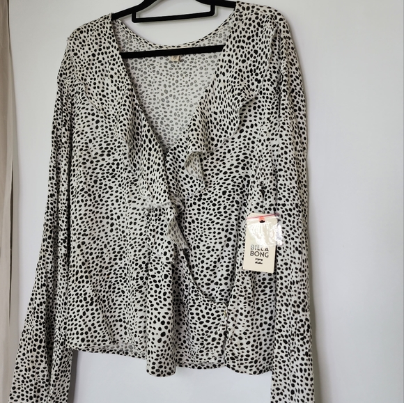 Billabong top crossover long sleeve blouse size 14 NWT - Picture 6 of 12